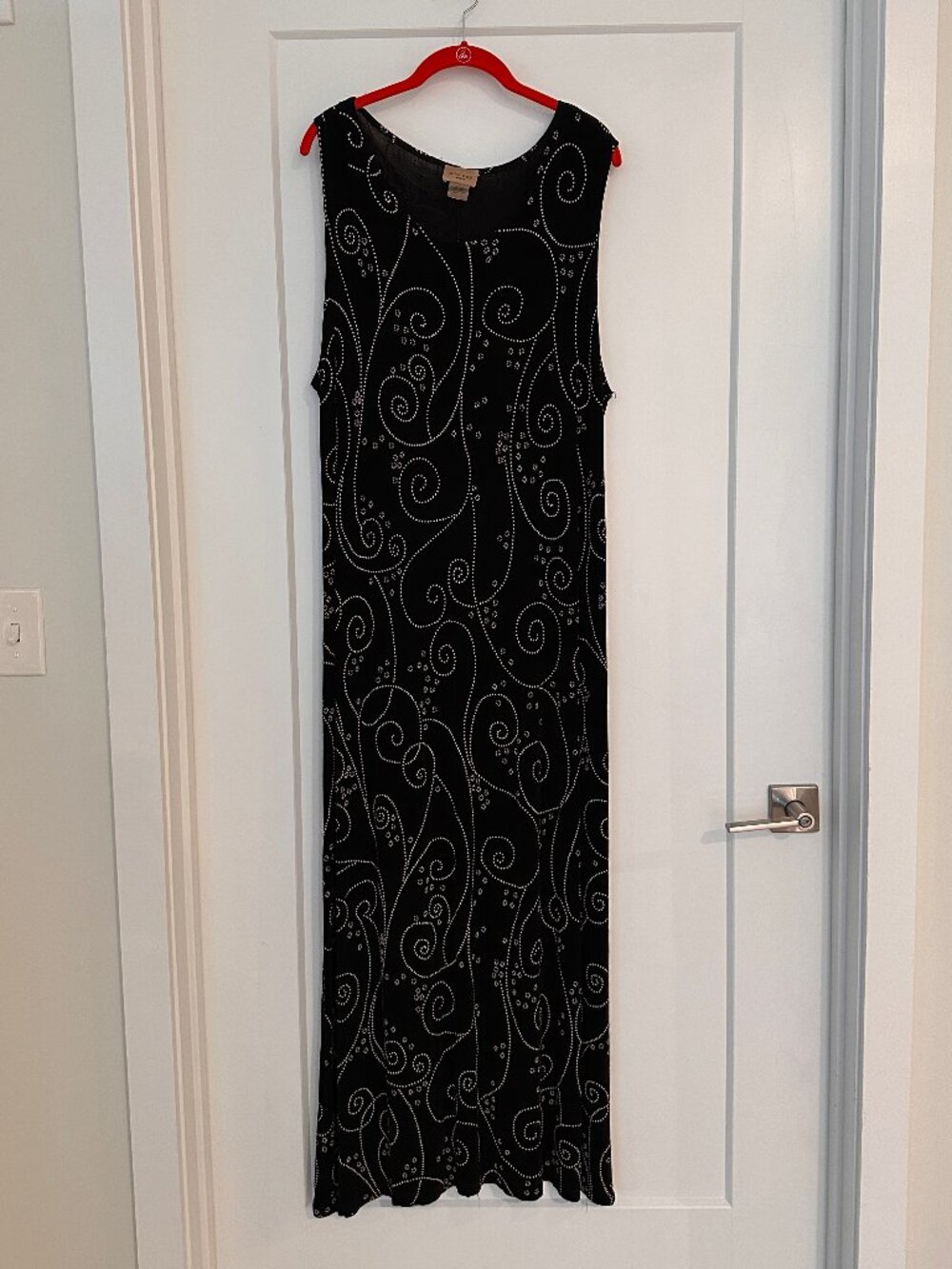 Black Patterned Maxi Dress 1X
